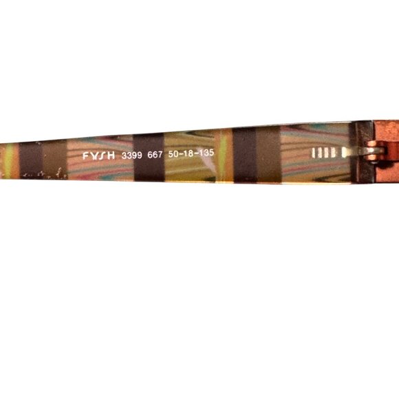 FYSH Urban Eyewear Glasses Frames Only Striped Copper Tone Modern 50-18-135 - Picture 8 of 13